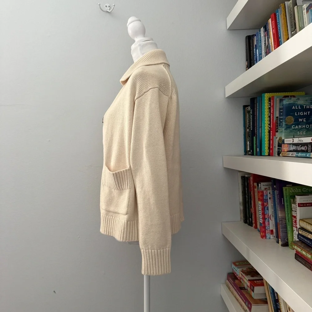 Everlane The Cotton Chore Sweater Jacket White Base - Size XS